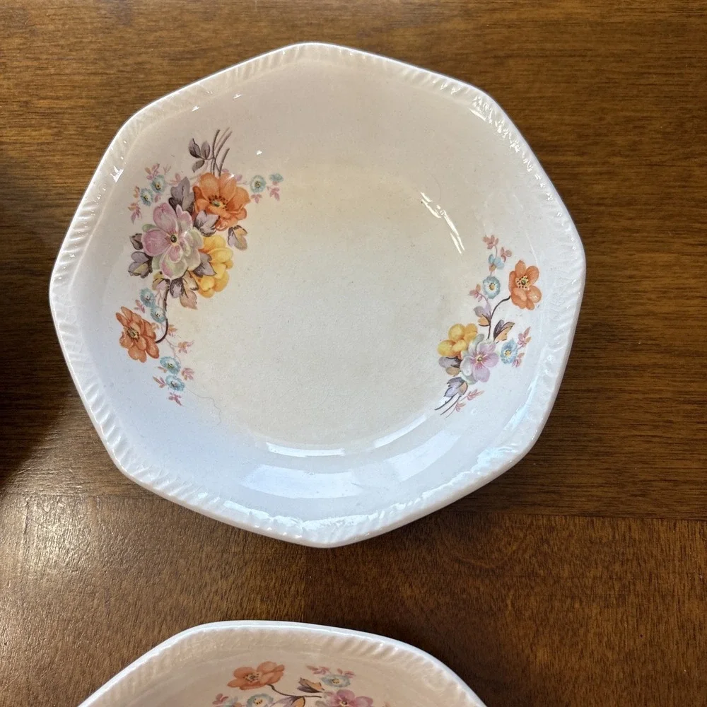 vtg 1930s Floral Set Of 4 Small Bowls‎ Unbranded